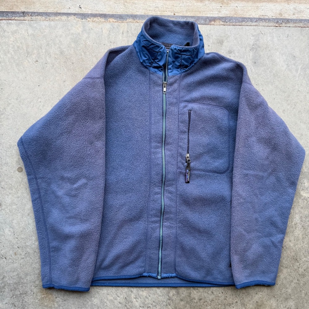 Vintage Patagonia Synchilla Fleece Jacket Mens Medium Blue Full Zip Made in USA